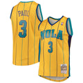 Men's New Orleans Hornets Chris Paul Mitchell & Ness Yellow Hardwood Classics Swingman Jersey
