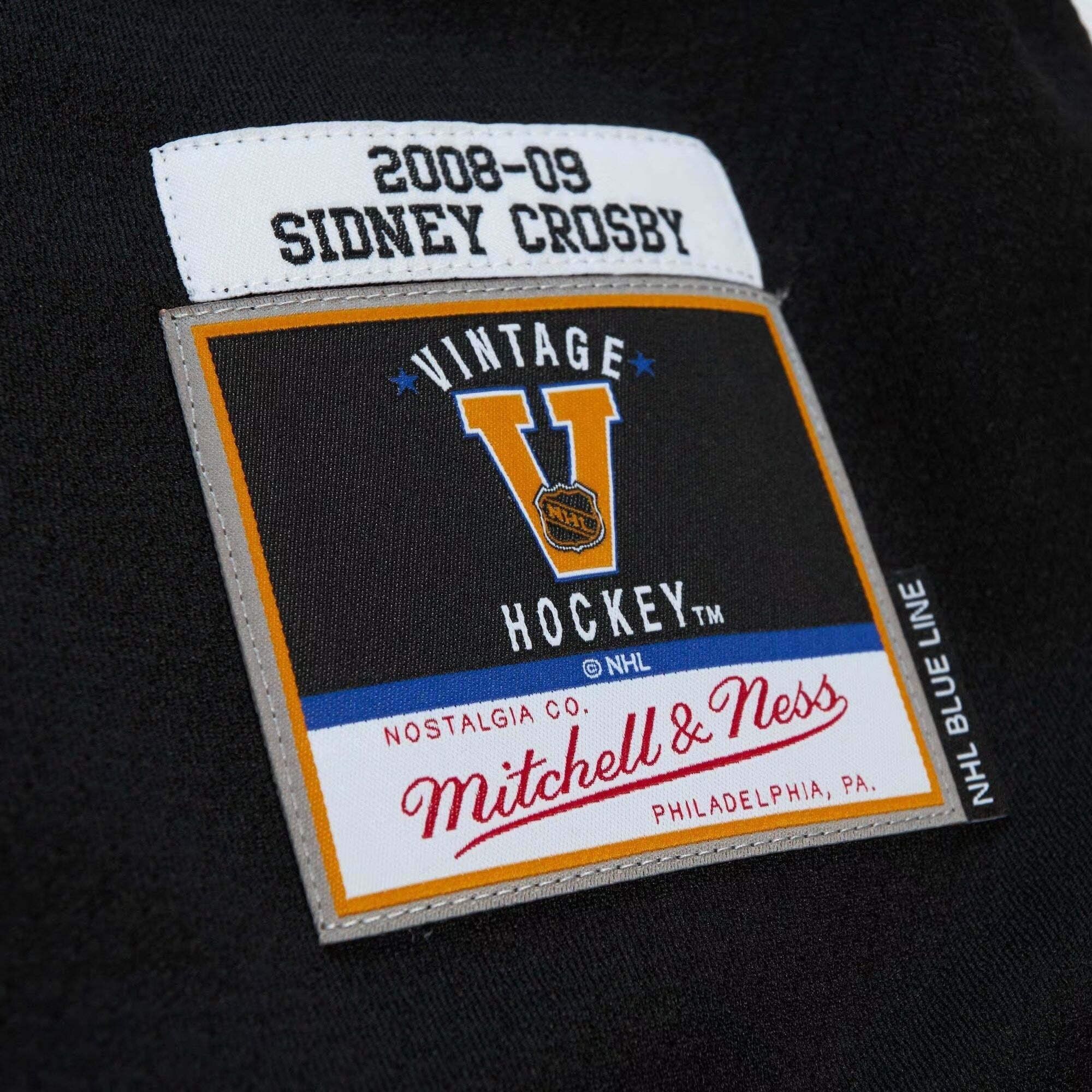 Sidney Crosby Pittsburgh Penguins Mitchell & Ness 2008/09 Captain Patch Blue Line Player Jersey - Black