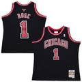 Men's Chicago Bulls Derrick Rose Mitchell & Ness Black 2010-11 Hardwood Classics Swingman Jersey