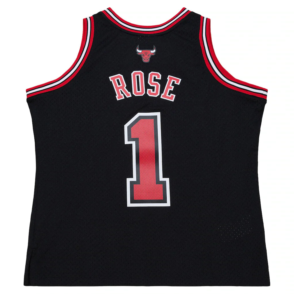 Men's Chicago Bulls Derrick Rose Mitchell & Ness Black 2010-11 Hardwood Classics Swingman Jersey