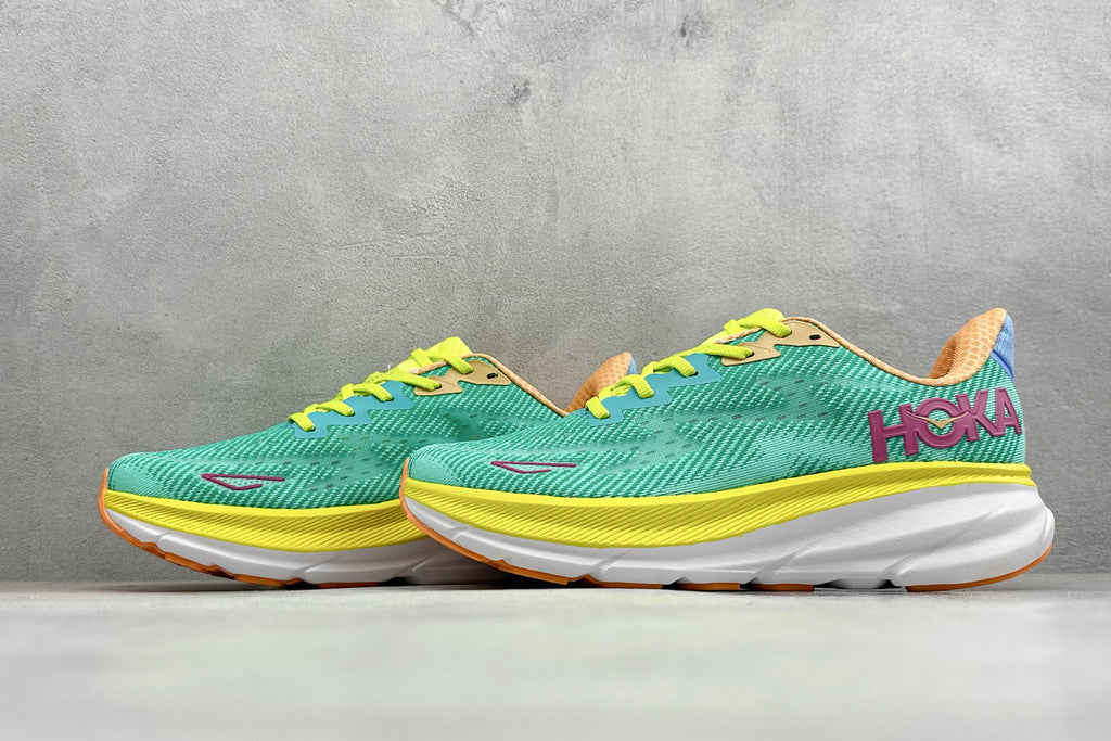 HOKA Clifton 9 Teal Multi-Color Daily Cushioned Running Trainers