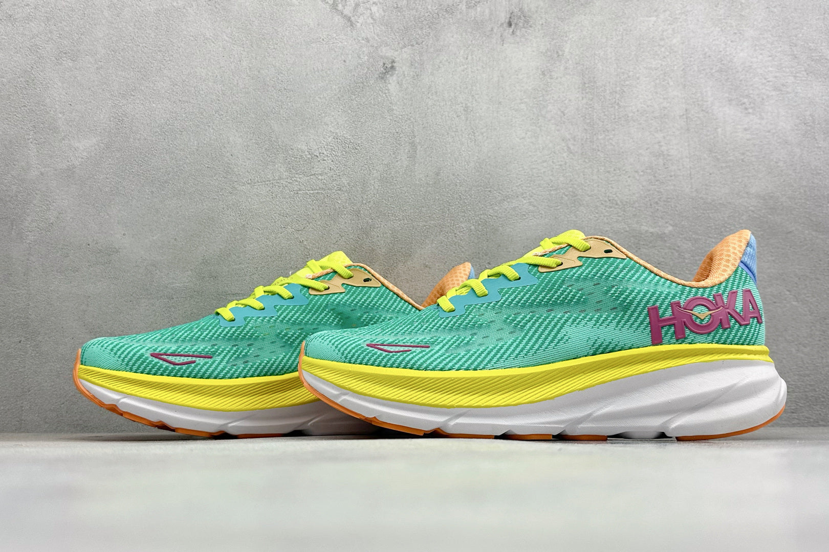 HOKA Clifton 9 Teal Multi-Color Daily Cushioned Running Trainers