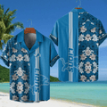 Detroit Lions NFL Flower Hawaiian Shirt - Sky Blue