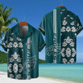 Philadelphia Eagles NFL Flower Hawaiian Shirt - Midnight Green