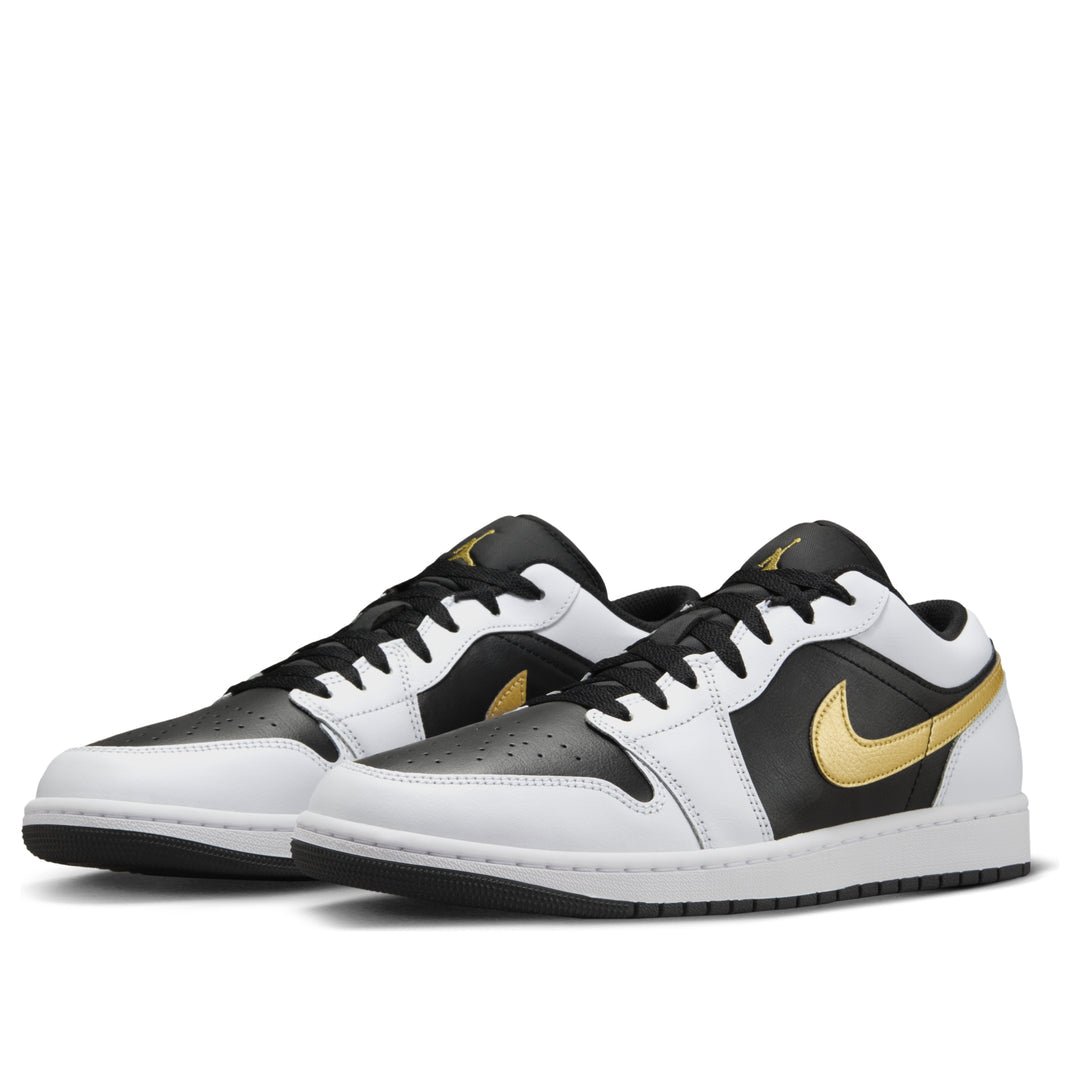 Air Jordan 1 Low 'White Black Metallic Gold Swoosh'