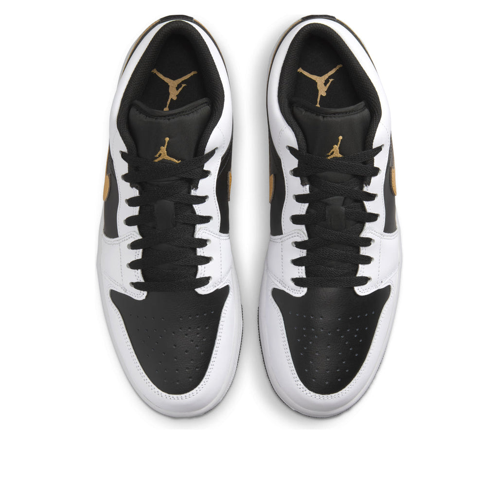 Air Jordan 1 Low 'White Black Metallic Gold Swoosh'