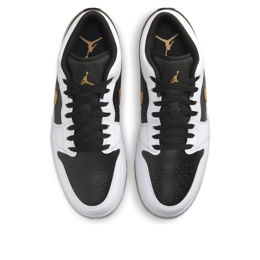 Air Jordan 1 Low 'White Black Metallic Gold Swoosh'