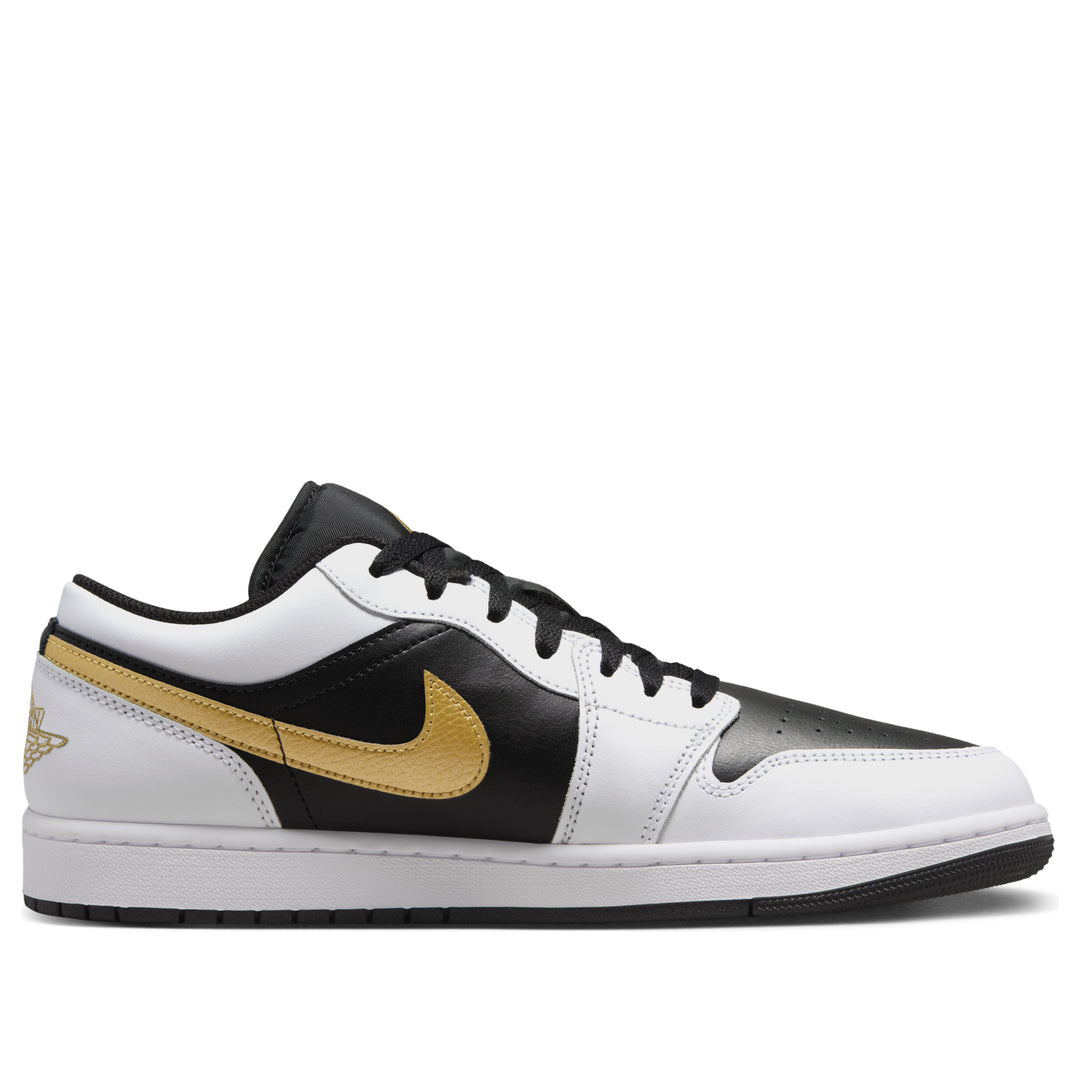 Air Jordan 1 Low 'White Black Metallic Gold Swoosh'