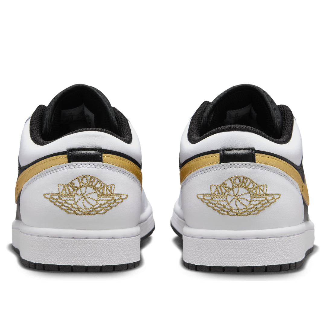 Air Jordan 1 Low 'White Black Metallic Gold Swoosh'