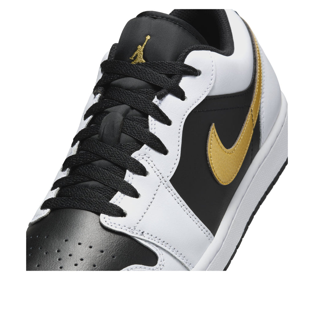 Air Jordan 1 Low 'White Black Metallic Gold Swoosh'