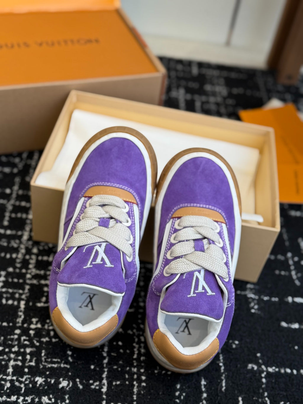 Louis Vuitton LV Tilted Sneaker (Purple Suede)