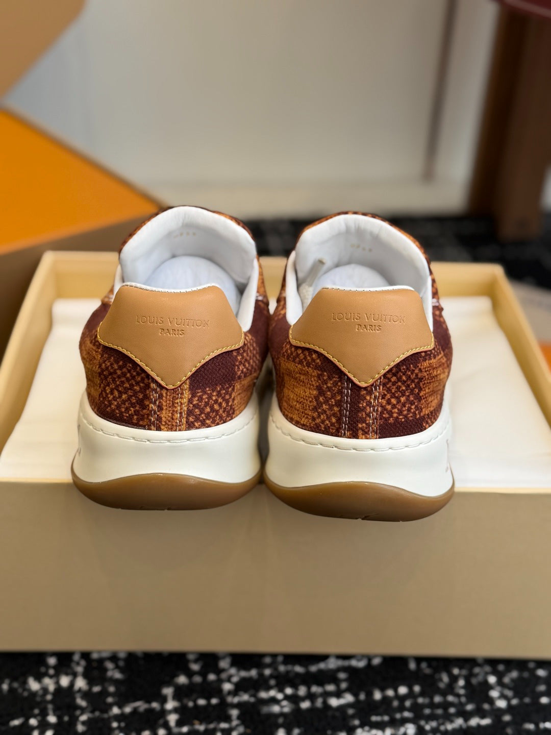 Louis Vuitton LV Tilted Sneaker (Brown Check Wool)