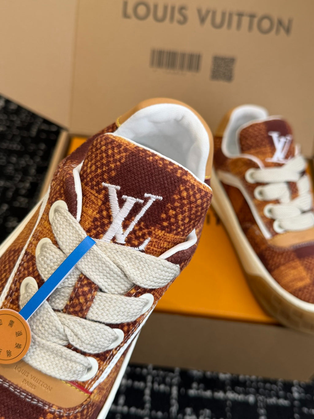 Louis Vuitton LV Tilted Sneaker (Brown Check Wool)