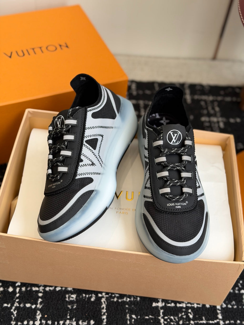 Louis Vuitton LV Sprint Sneaker (Black & Grey)