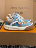 LV Tilted Sneaker (Blue & Terracotta Check)
