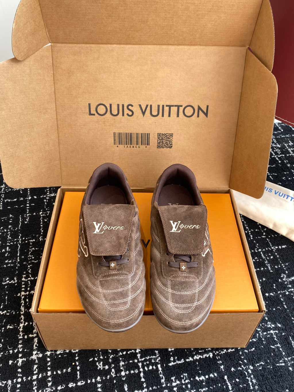 Louis Vuitton LV Kick Sneaker (Brown Suede)