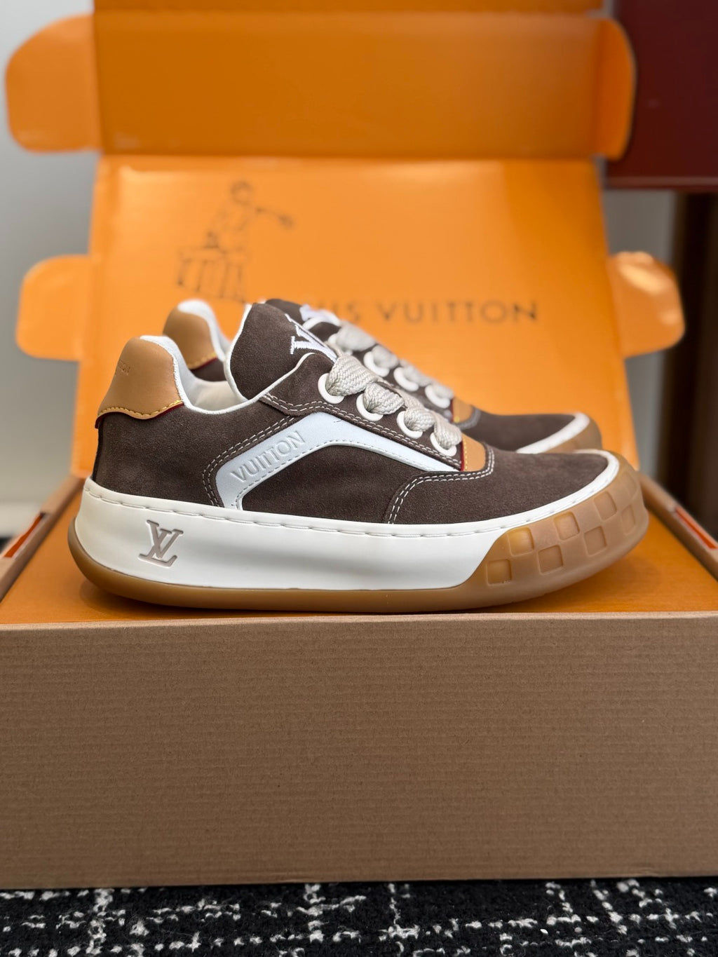 Louis Vuitton LV Tilted Sneaker (Brown Suede)