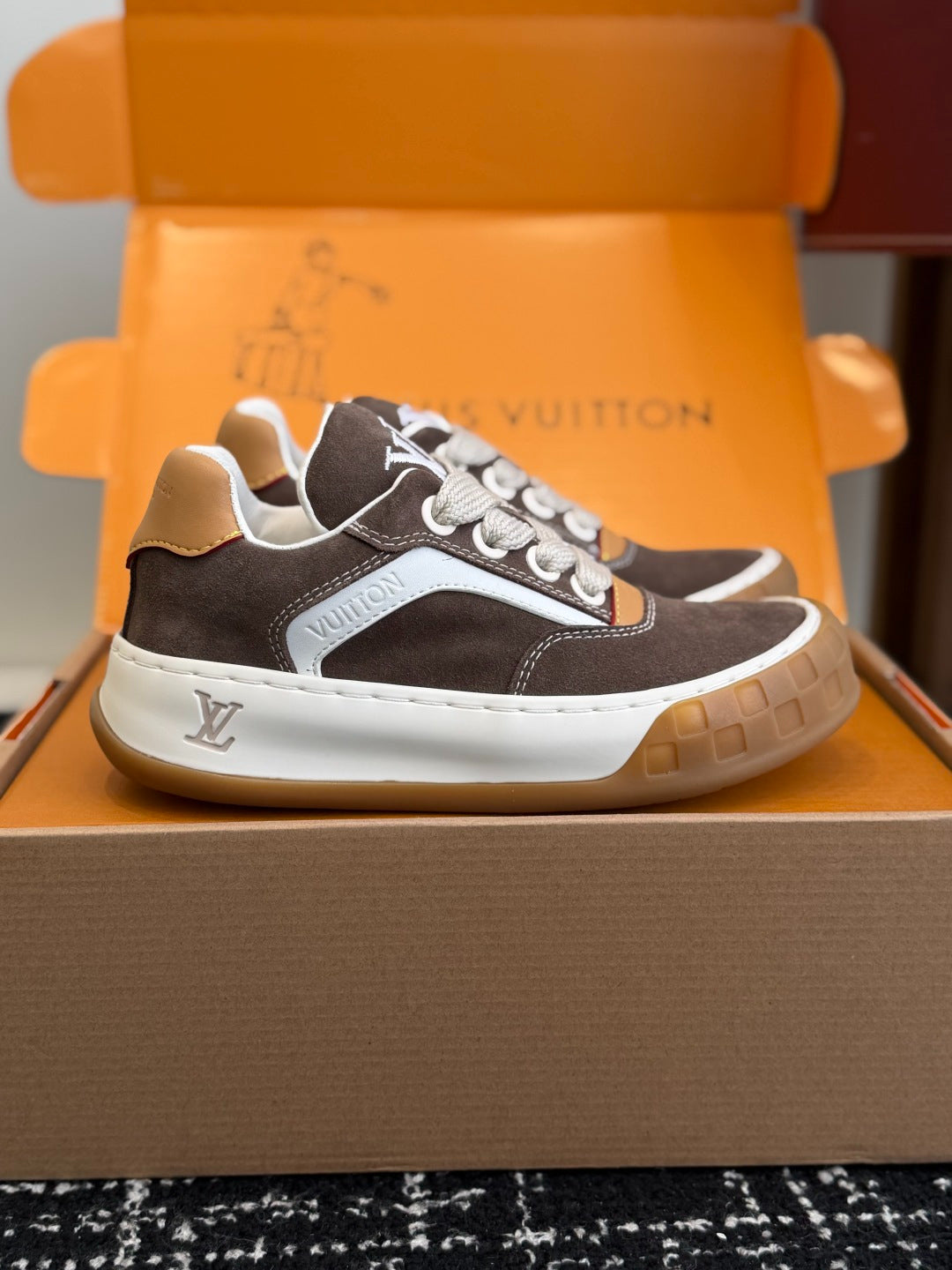 Louis Vuitton LV Tilted Sneaker (Brown Suede)
