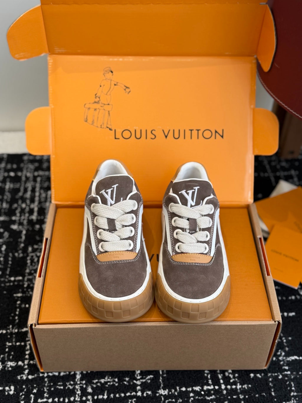 Louis Vuitton LV Tilted Sneaker (Brown Suede)