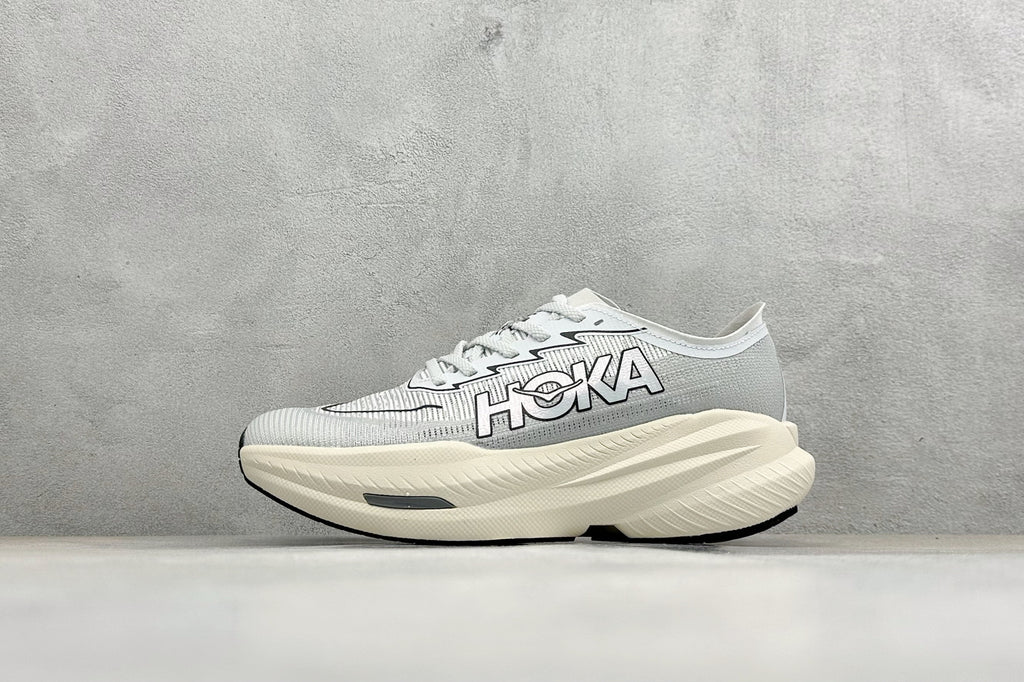 HOKA Mach X 2 White Grey Racing Running Shoes