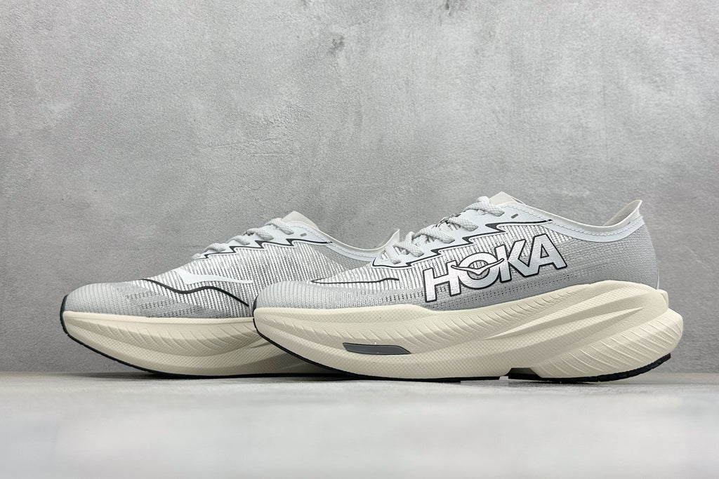 HOKA Mach X 2 White Grey Racing Running Shoes