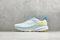 HOKA Clifton 9 White & Light Blue Colorblock Daily Running Trainers