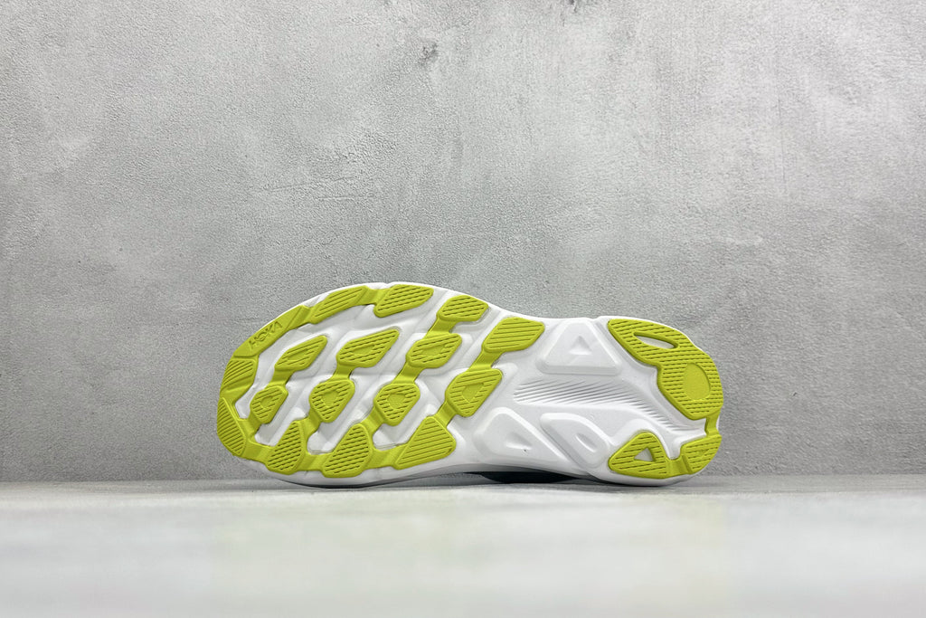 HOKA Clifton 9 White & Light Blue Colorblock Daily Running Trainers