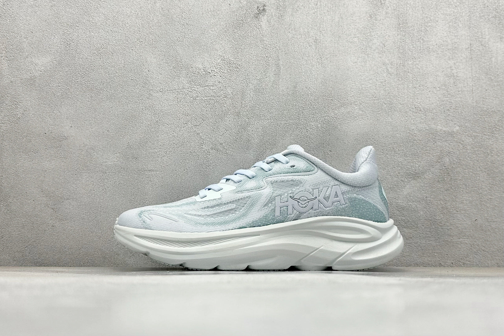 HOKA Clifton 10 Light Sage White Cushioned Road Running Sneakers