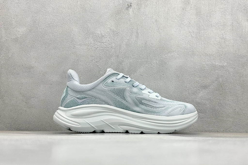 HOKA Clifton 10 Light Sage White Cushioned Road Running Sneakers