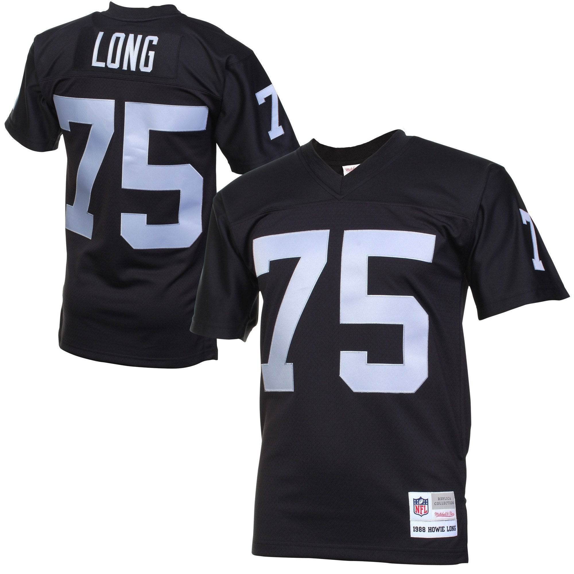 Mens Las Vegas Raiders Howie Long Mitchell & Ness Black Retired Player Vintage Replica Jersey