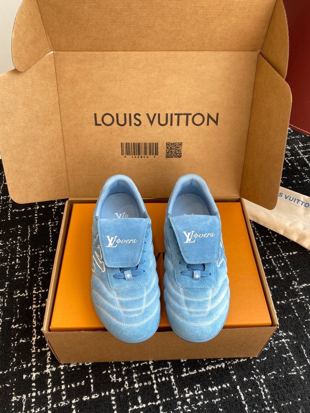 Louis Vuitton LV Kick Sneaker (Light Blue Suede)