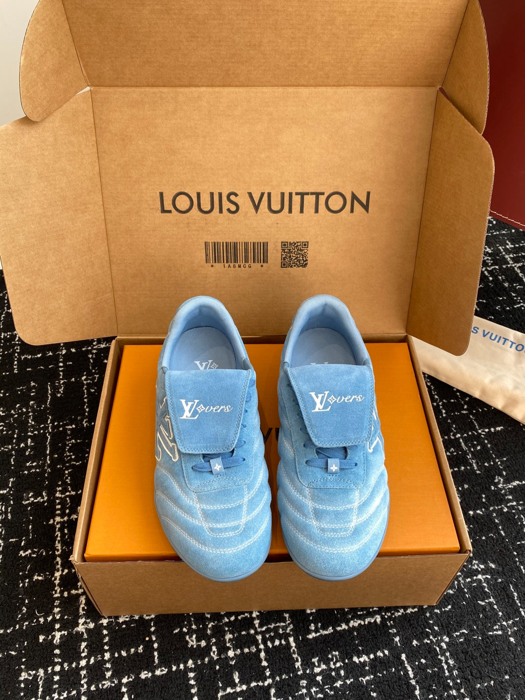 Louis Vuitton LV Kick Sneaker (Light Blue Suede)