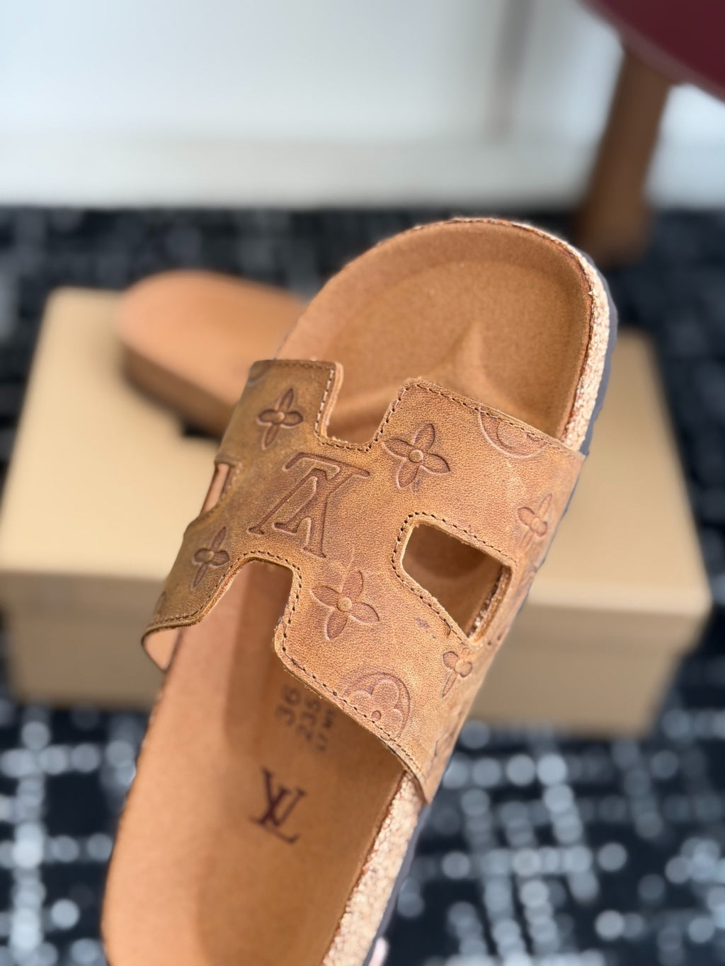 Louis Vuitton LV Oasis Mule (Brown Monogram Suede)
