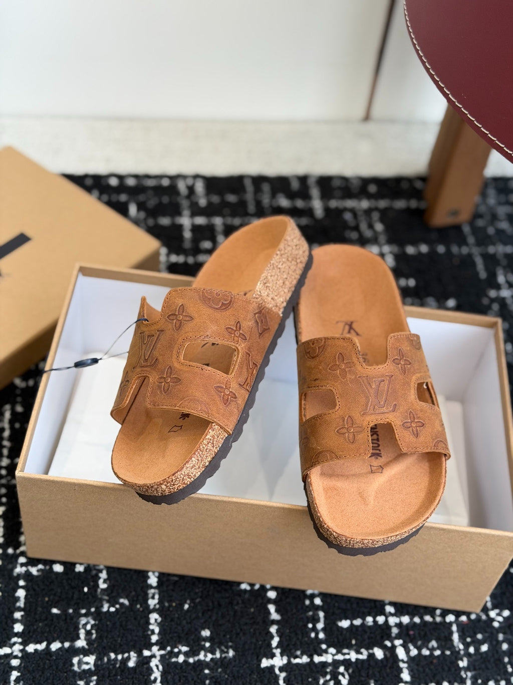 Louis Vuitton LV Oasis Mule (Brown Monogram Suede)