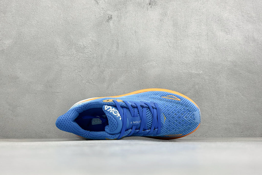 HOKA Clifton 9  Coastal Sky/All Aboard Running Shoe