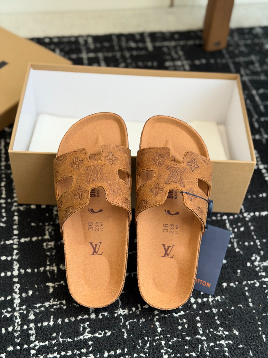Louis Vuitton LV Oasis Mule (Brown Monogram Suede)
