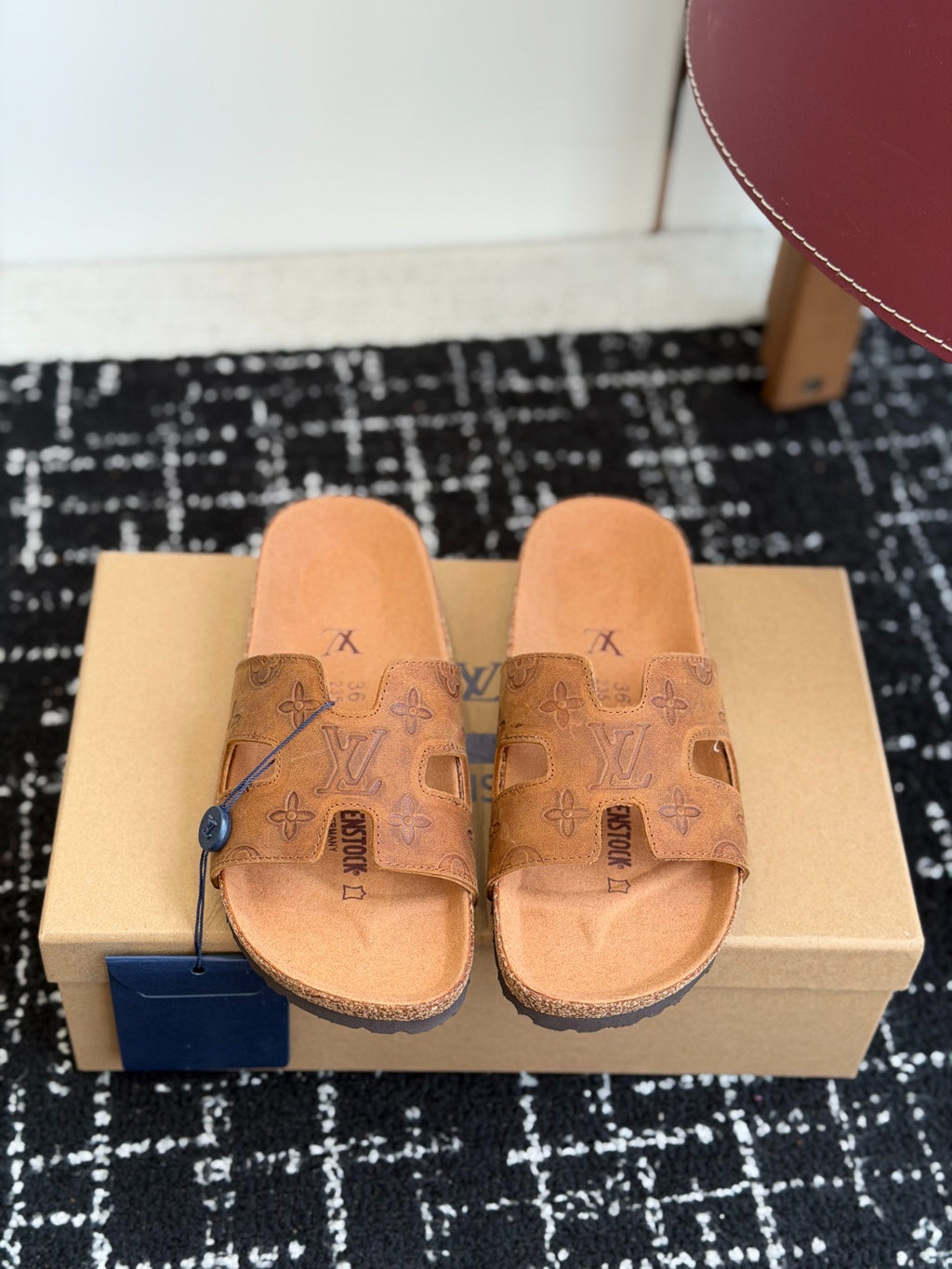 Louis Vuitton LV Oasis Mule (Brown Monogram Suede)
