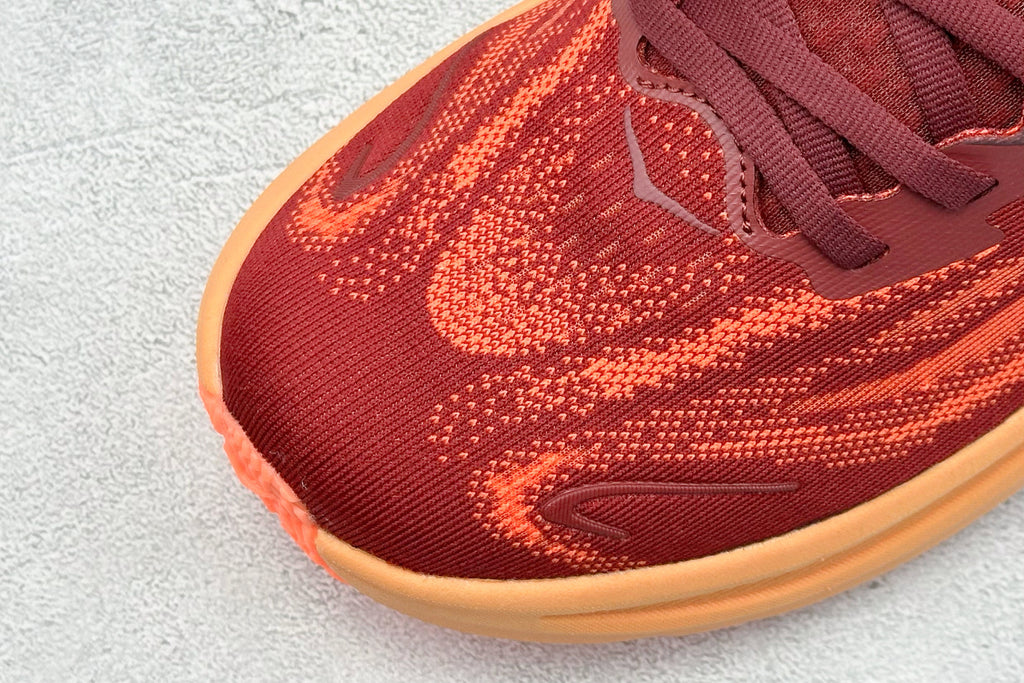 HOKA Clifton 10 Wine Red/Orange Cushioned Athletic Running Trainers