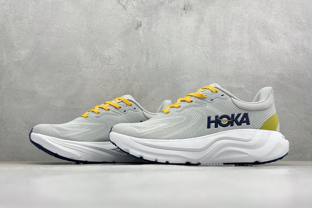 HOKA Arahi 8 Grey Mustard Stability Road Running Shoes