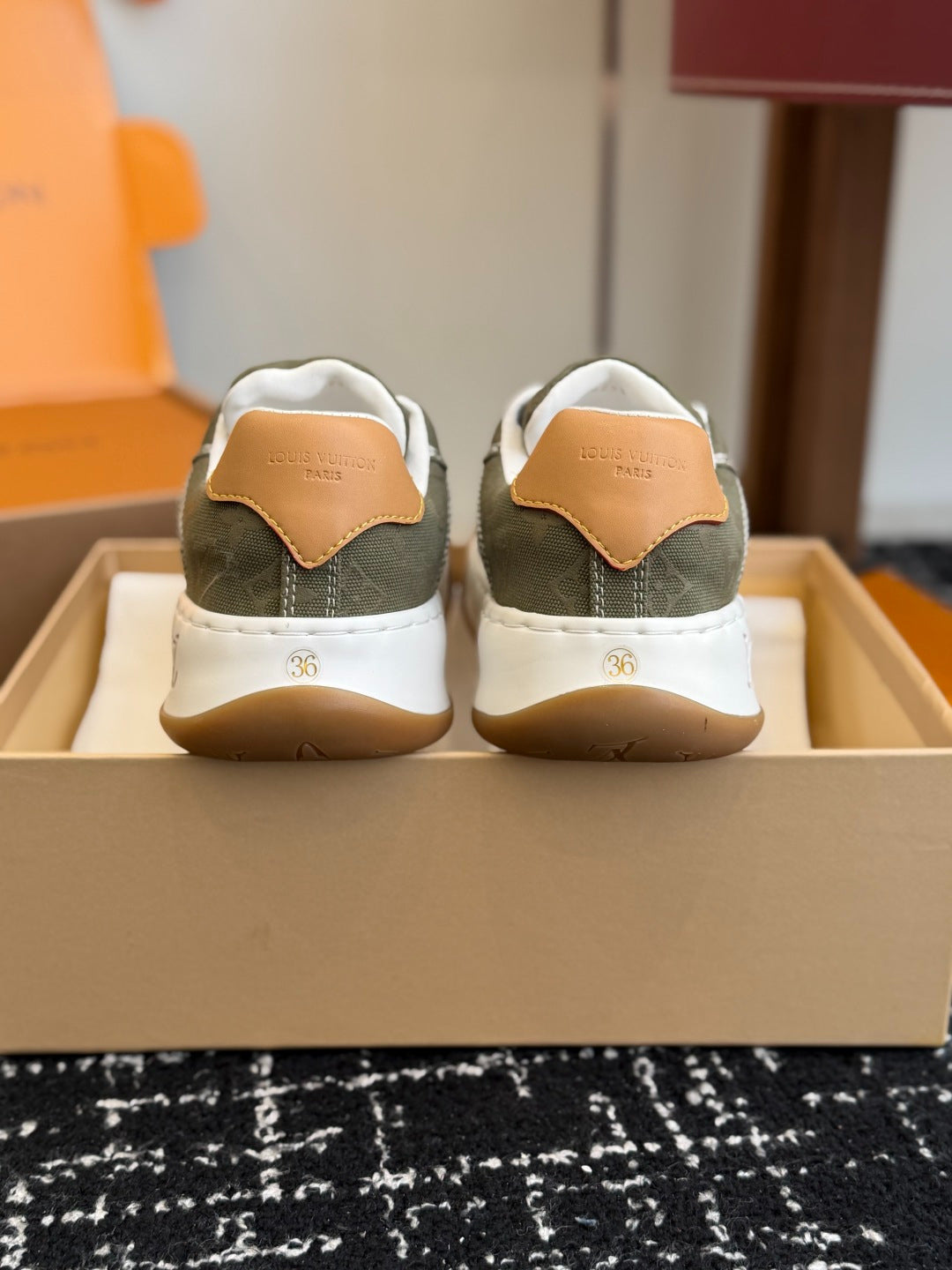 Louis Vuitton LV Tilted Sneaker (Olive Monogram Canvas)