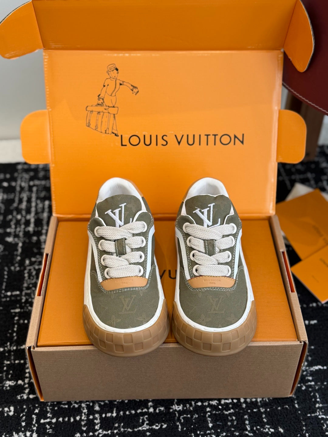 Louis Vuitton LV Tilted Sneaker (Olive Monogram Canvas)
