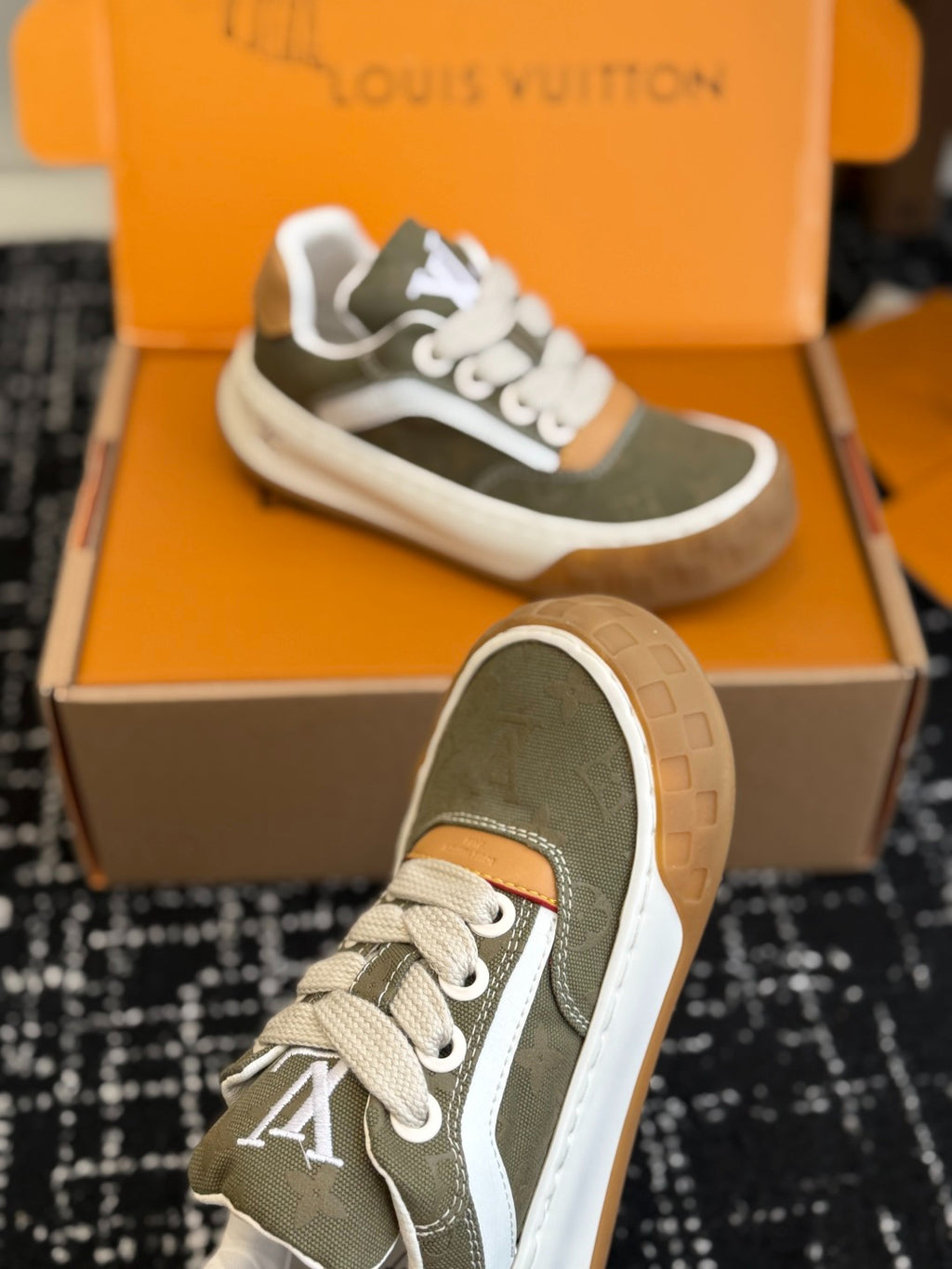 Louis Vuitton LV Tilted Sneaker (Olive Monogram Canvas)