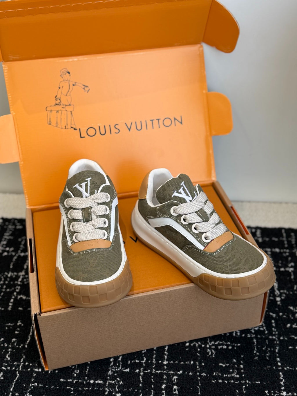 Louis Vuitton LV Tilted Sneaker (Olive Monogram Canvas)
