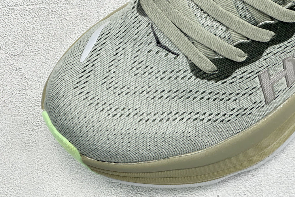 HOKA Bondi 8 Olive Green Lime Accent Running Shoes