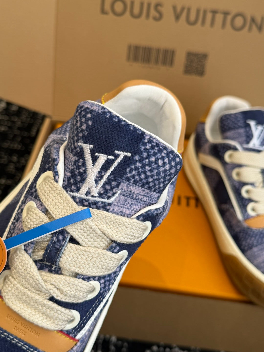 Louis Vuitton LV Tilted Sneaker (Blue Check Wool)