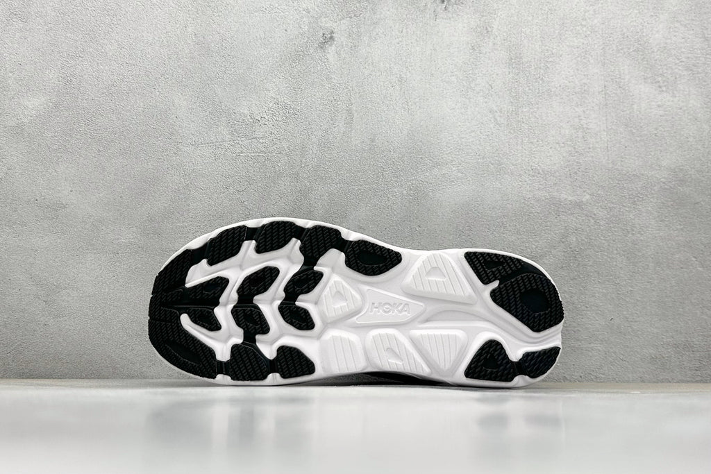 HOKA Clifton 10 Black White Cushioned Road Running Sneakers