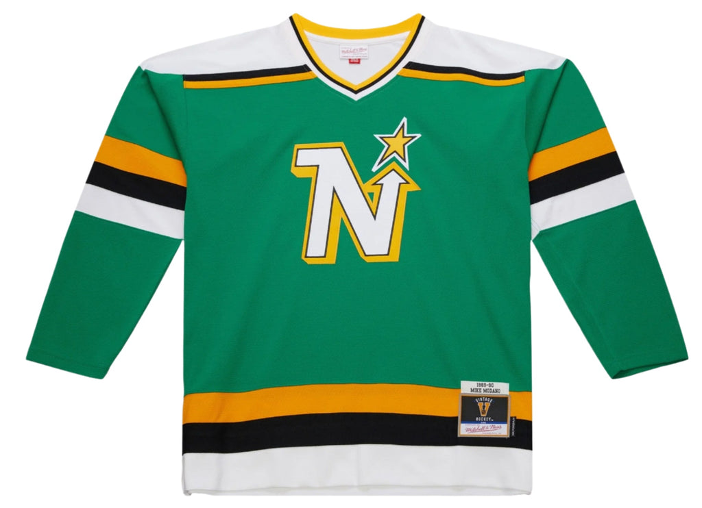 Men's Mike Modano Kelly Green Minnesota North Stars 1989/90 Power Play Player Jersey