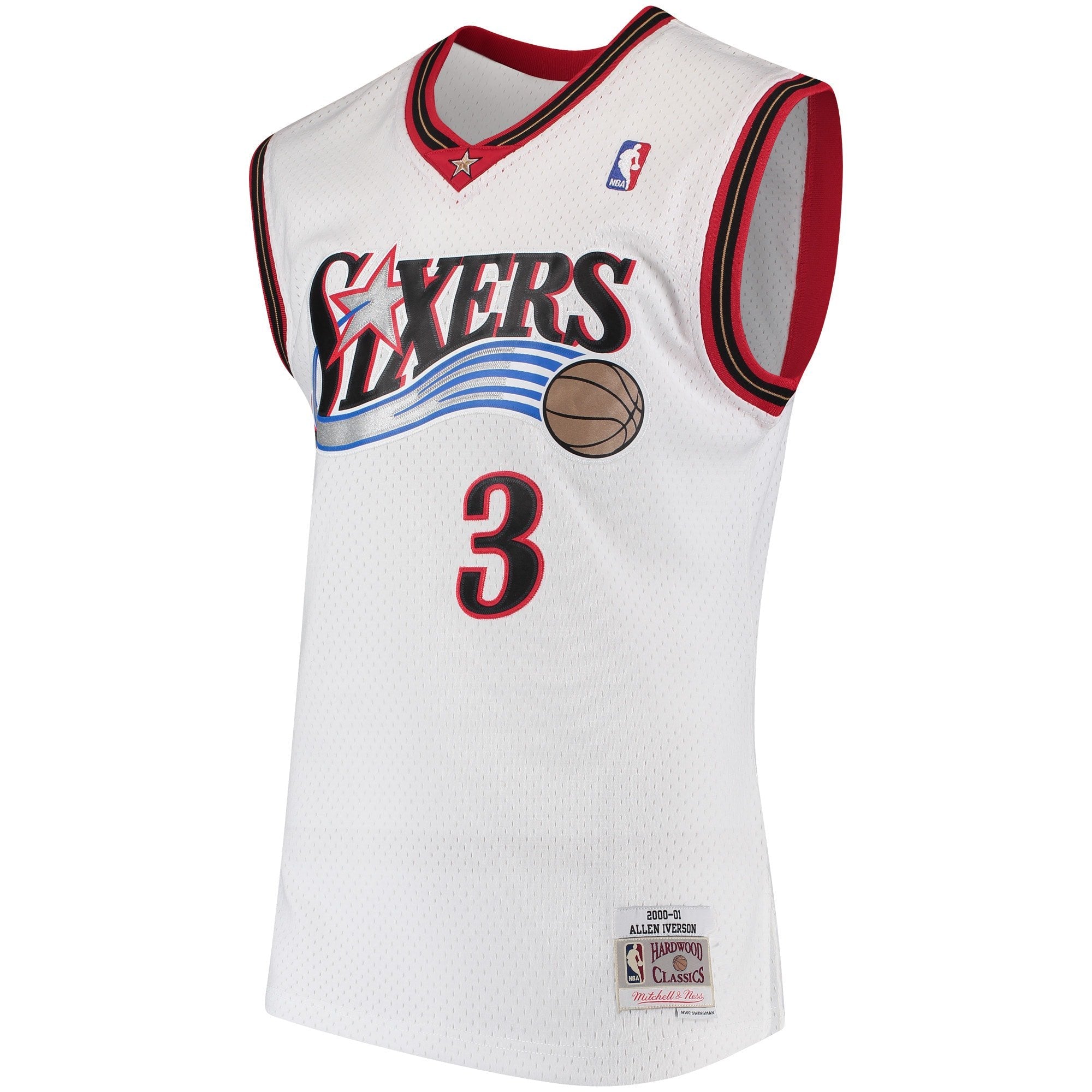 Men's Allen Iverson Philadelphia 76ers 2000-2001 Swingman White Replica Jersey By Mitchell & Ness