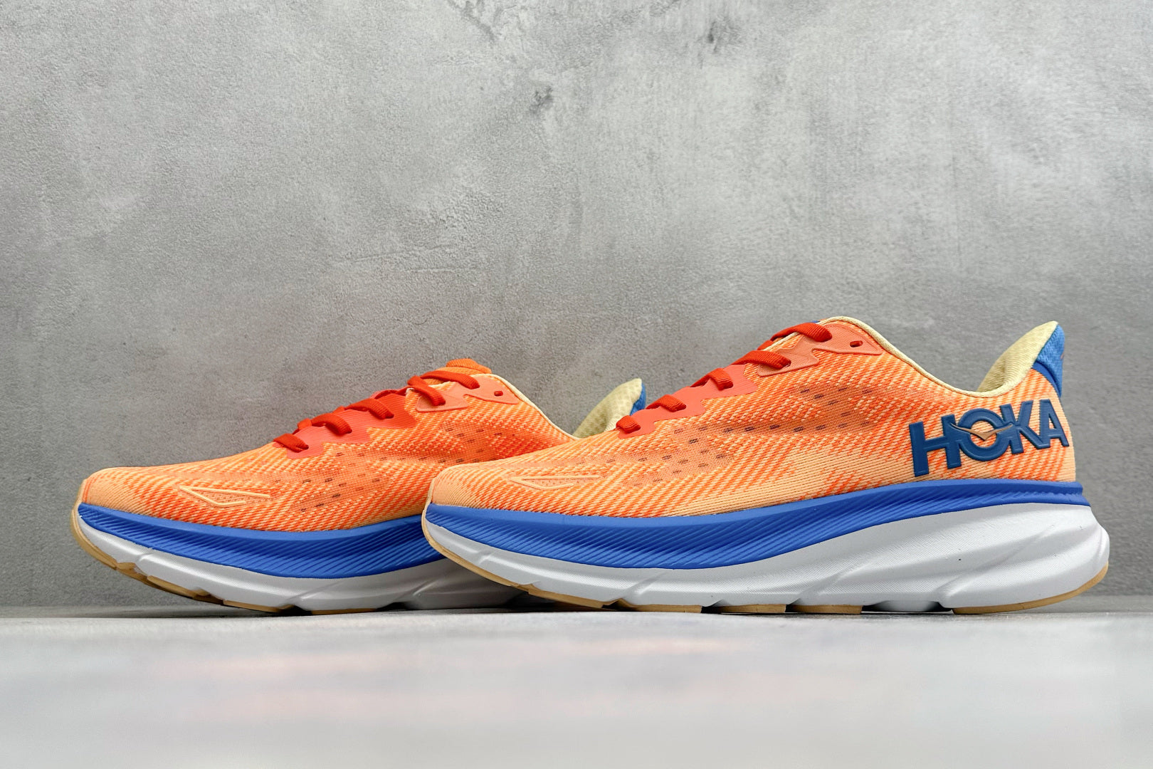 HOKA Clifton 9 Orange & Blue Gradient Daily Running Trainers