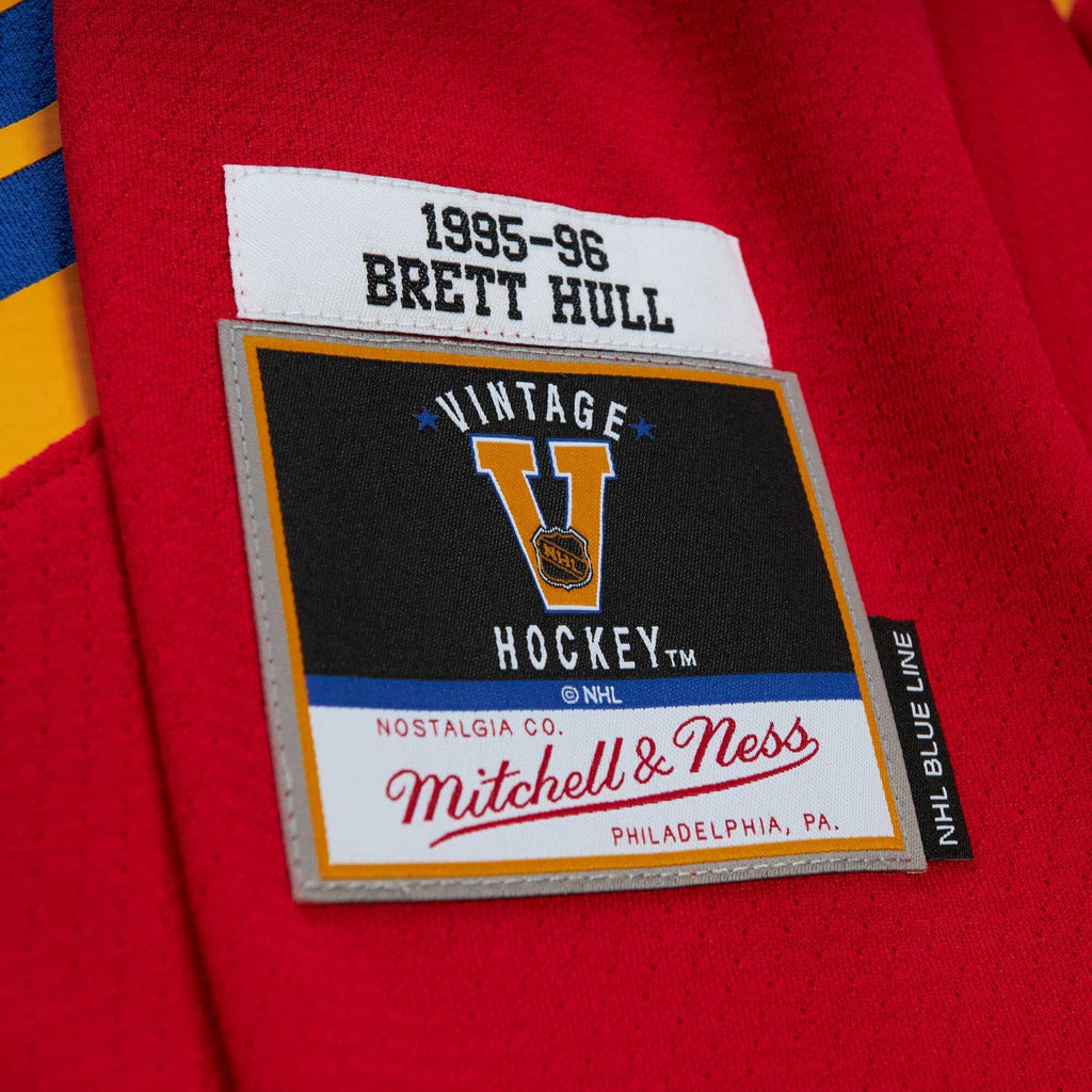 Men's St. Louis Blues Brett Hull Mitchell & Ness Blue 1995/96 Blue Line Player Jersey